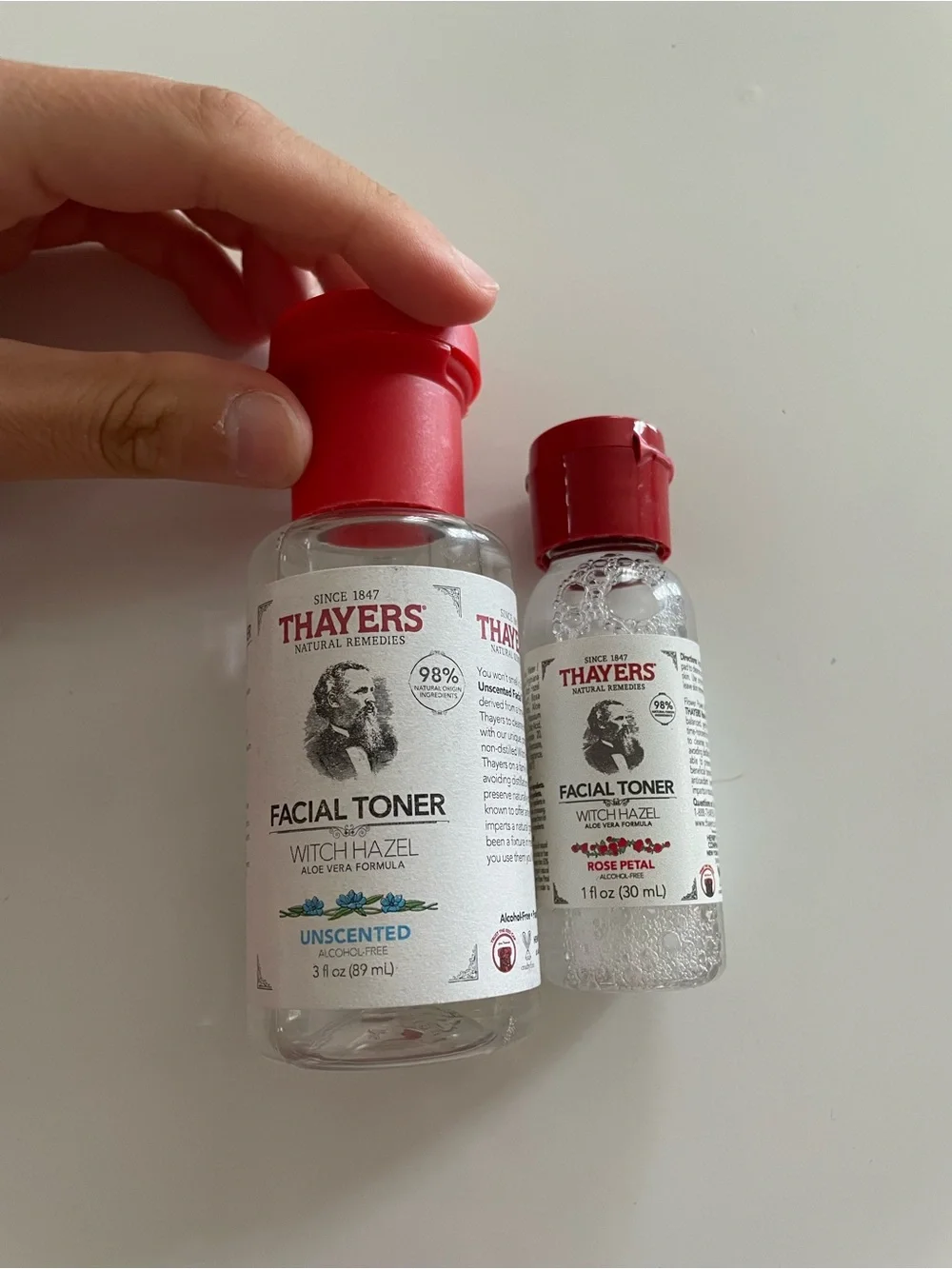 Thayers Witch Hazel Facial Toner Unscented (3oz) and Rose Petal (1oz) - Bundle